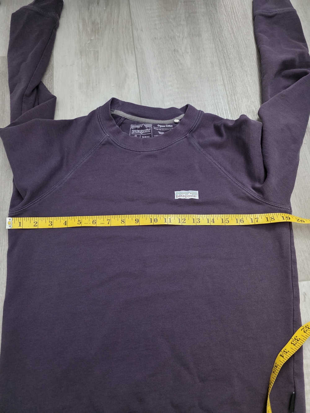 Patagonia Organic Cotton Crewneck Sweatshirt Purple Slim Fit Women’s Small - Picture 9 of 10
